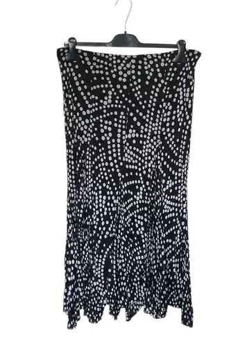 RAFAEL Black and White Polka Dot Maxi Skirt Size XL