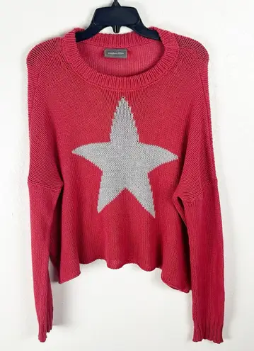 Wooden Ships Star Graphic Long Sleeves Knit Drop Shoulder Sweater Size M/L