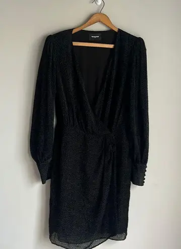 The Kooples SHORT BLACK DRESS WITH POLKA DOT PRINT