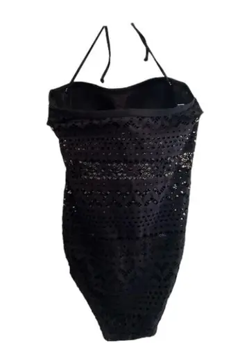 SURENOW Womens Black Mesh 1 Pc SwimSuit Size Medium NWT