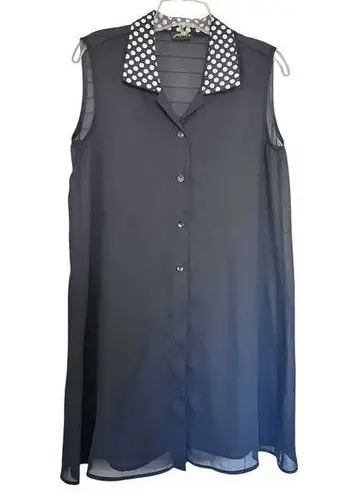 Gottex Black Sheer Sleeveless Bathing Suit Cover Up Tunic size M/ L Size M