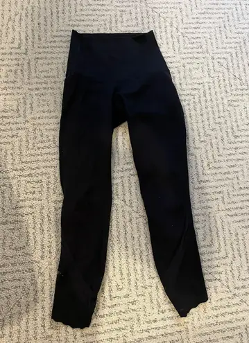 Lululemon Black Wunder Under Scalloped 24” Leggings