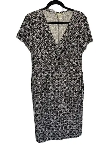 Requirements Vintage Black & White Faux Wrap Midi Dress Women's Size: Large