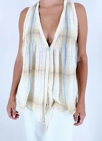 Elizabeth and James Light Weight Plaid Sleeveless Tank Top