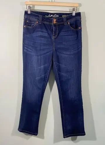 INC International Concepts Blue Med Wash Straight Leg Reg Fit Crop Jeans Size 8P