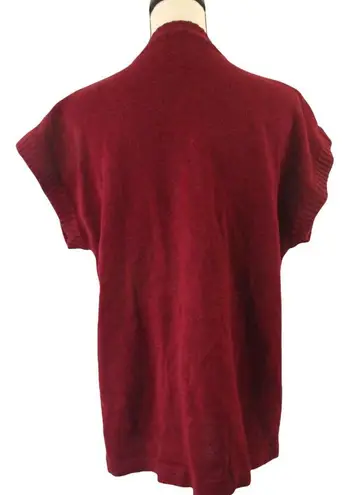 Blakely Vintage 80s Deadstock Burgundy Maroon Short Sleeve Open Cardigan Tassels 18/20