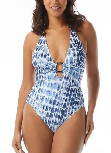 Carmen Marc Valvo
Women's Printed V-Neck O-Ring One-Piece Swimsuit size 14