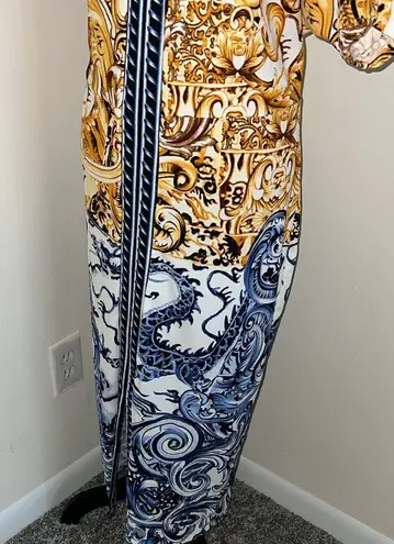 Ashley Stewart Chic Baroque Print Short Sleeve Dress