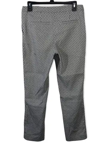 Mario Serrani Geometric Print Black and White Slim Cropped Chino Pant size 8