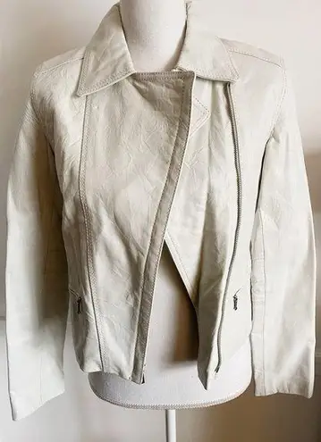 Kenneth Cole  • Cream Leather Moto Jacket