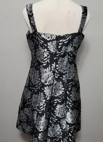 R & M Richards black jacquard a-line dress size 10p