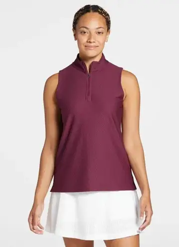 CALIA Golf Honeycomb Mesh 1/2 Zip Sleeveless Polo Ripe Boysenberry Size XL NWT Purple