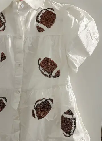 NWT Boutique Sequin Football Dress White Size XS