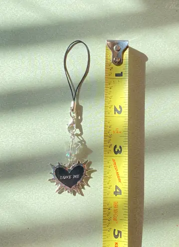 Handmade grunge street funky y2k style spike “LOVE ME” heart phone charm/bag accessory/keychain/car display🌿✨