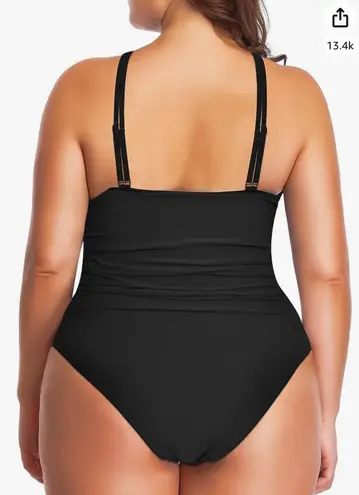 You Dian Women's Swimsuits One Piece Tummy Control Front Cross Backless Swimsuit