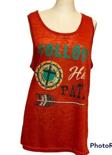 Southern Grace  burnt orange plus-size Follow His Path tank 2xl