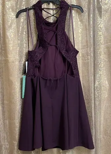 City Triangles  plum lace sparkly fit and flare dress size 15