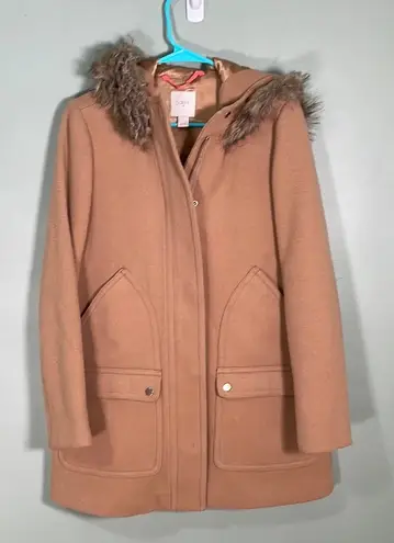 J Crew Factory Wool Blend Vail Chateau Parka Style E3931 Tan Size 8