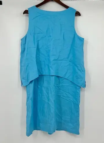 Habitat 100% Linen Dress Women’s Shift Sheath Cottagecore Beach Summer sz large