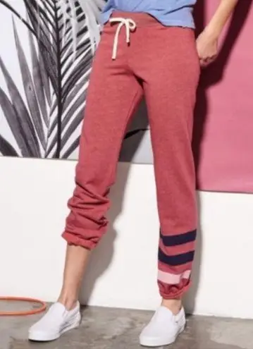 Sundry Stripe Classic Basic Jogger Sweatpants in Ruby