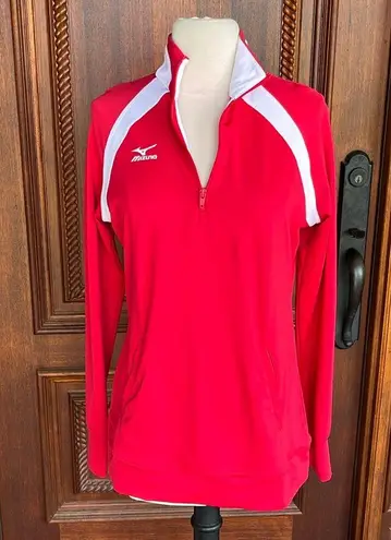 Mizuno Red Performance Pullover Long Sleeve
