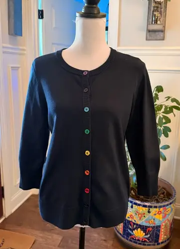 Modcloth  Fervour NWOT Navy Cardigan with Colorful Buttons - Image 1