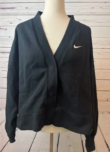 Nike  Phoenix Fleece Oversize Cardigan Sweatshirt XL Extra Large Varsity Sweater thumbnail 1