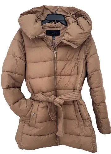VERO MODA NWT Women's Tan Beige Belted Nylon Puffer Jacket Size Medium