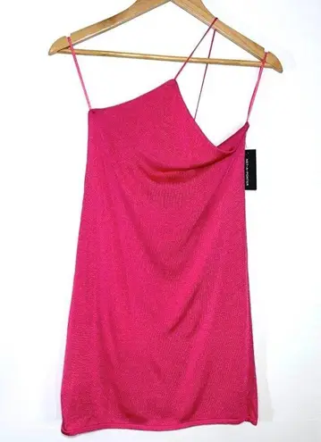 Gauge81 NEW Beja Short One Shoulder Mini Dress Revolve in Fuchsia Pink Small
