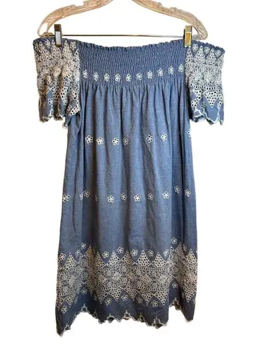 Glamorous Off Shoulder Embroidered Dress - XS