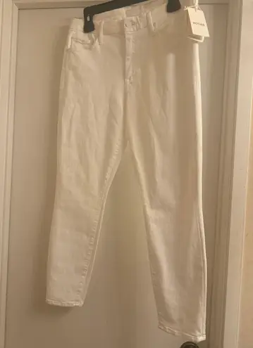 MOTHER Denim The Looker Crop White Jeans