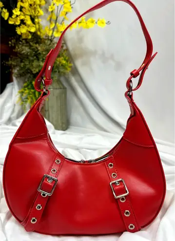 8 Other Reasons Delphine Double Buckle Shoulder bag Red / Silver