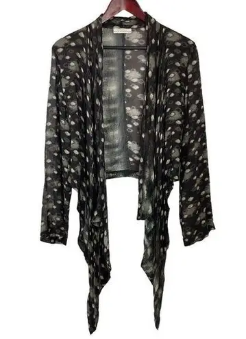 Bryn Walker Draped Cardigan Lagenlook Sweater brown Gray Waterfall Small Wool