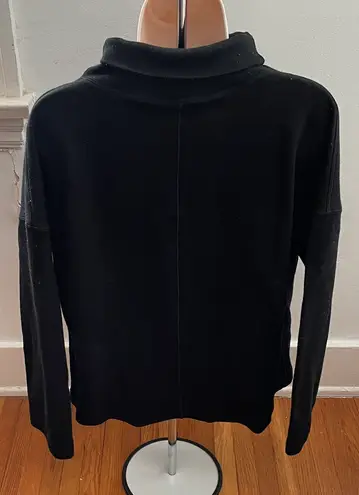 Lululemon Black Merino Wool Mock Neck Sweater, Size 4