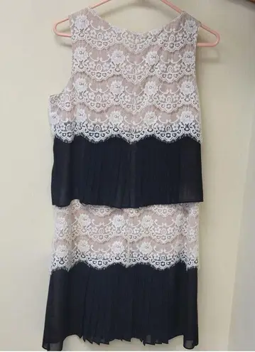 Jessica Simpson   Ivory Black Lace Floral Sleeveless Tiered Dress size 6