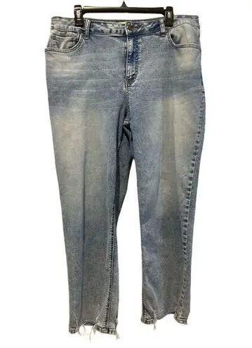 EST. 1946 Denim Distressed Faded Frayed Cropped Jeans Light Blue Size 16