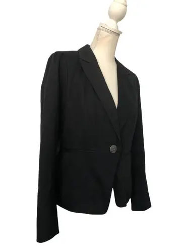 British Khaki Black Women Jacket M One Botton with Pockets Front Full Line