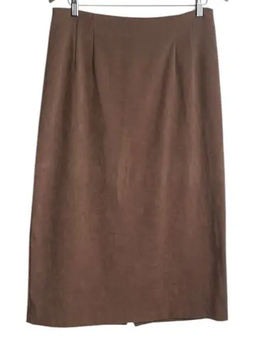 Briggs New York Vintage Briggs New York Maxi Skirt Women 14P Brown Faux Suede Boho Cowgirl Chic