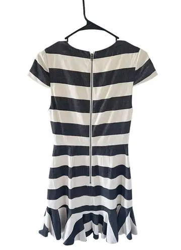 Alice + Olivia  Fantine Striped Cap-Sleeve Ruffle Dress