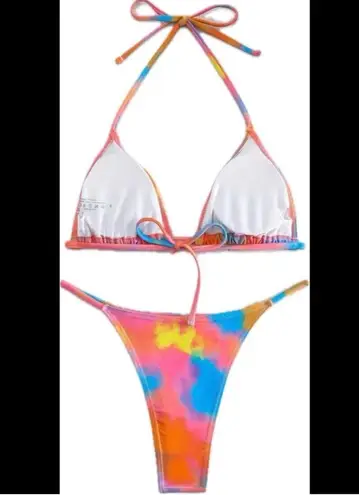 Boutique Vibrant, Multi-Colored, Tie-Dye, Bikini Set
