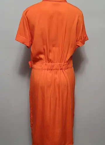 Ny&co NY& orange faux wrap shirtdress size large
