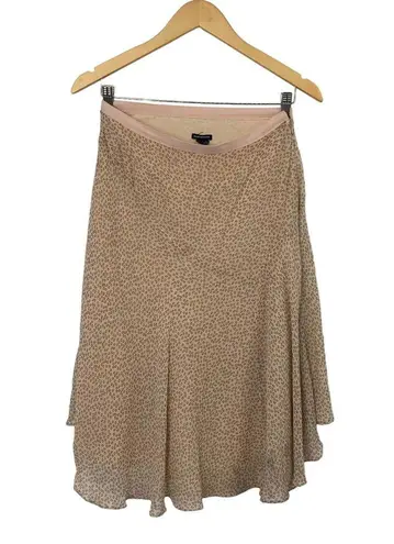 Flax Club Monaco Silk Light Pink Mini Skirt High Waisted Bias Cut Flowy Dot Printed 2