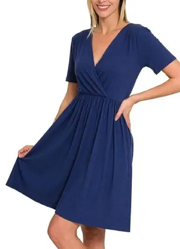 Leadingstar Womens Navy Blue Dress M Short Sleeved A