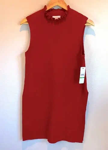 Laundry by Shelli Segal  Ribbed Sleeveless Tunic Top Red Women’s Size Large NWT!