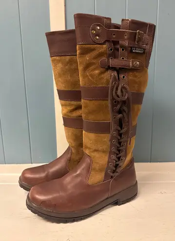 Kanyon Waterproof Outdoor Tall Boots UK 7 US 8 Brown Leather Suede Lace Up