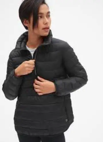 GapFit lightweight half-zip packable puffer jacket black size large