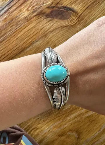 Genuine Silver Turquoise Cuff
