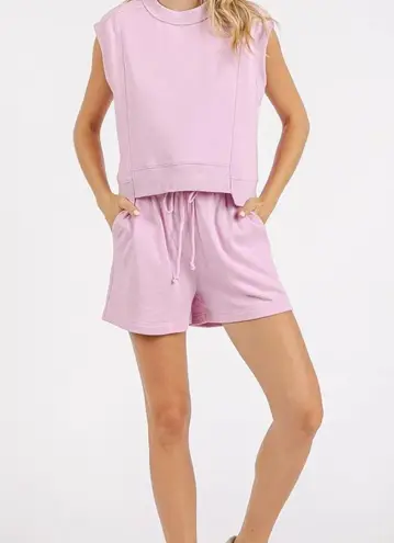 Mittoshop French Terry Crew Neck Top and Shorts Set