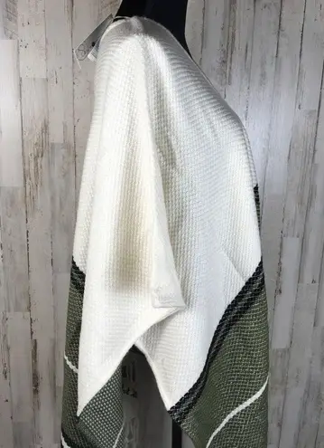 Treasure & Bond Fringe Poncho Striped Boho Jacket Cover Cozy Warm Winter