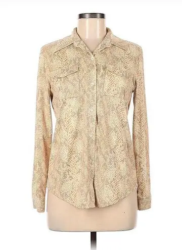 Kate Hill Long Sleeve Animal Print Button Down Blouse